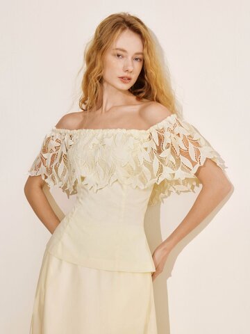 YY_Off-shoulder lace top