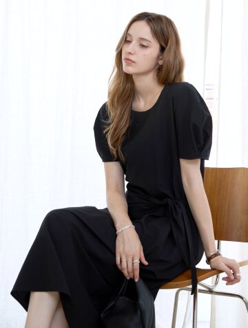 투웨이 스카프 원피스세트 BLACK