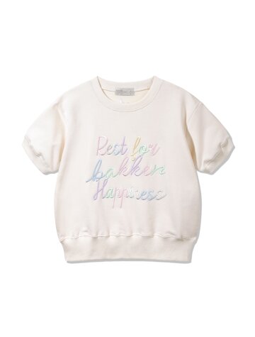 [우먼] REST FOR HAPPINESS 반팔 스웨트셔츠BK4995 (4COLOR)