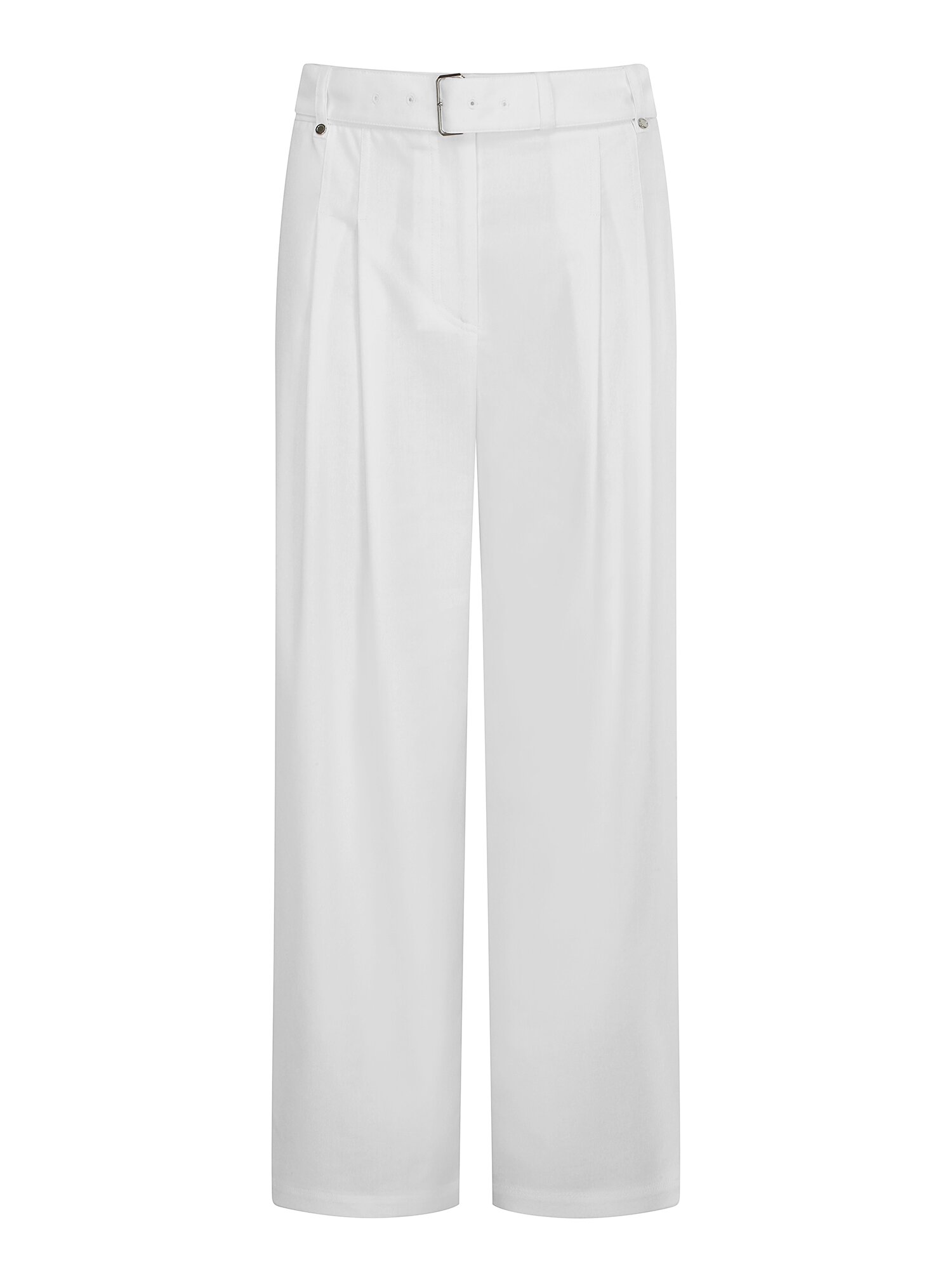 린넨 투턱 백 밴딩 와이드 팬츠 (WHITE)