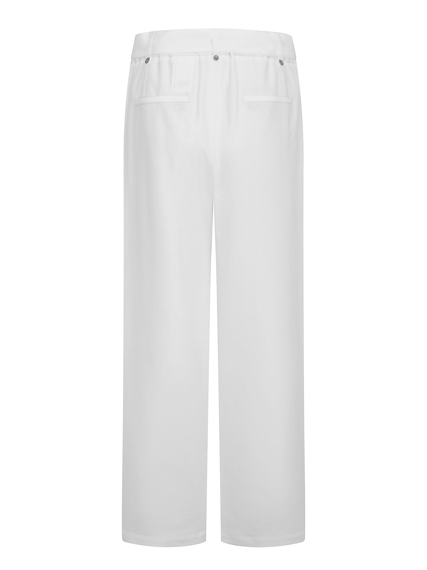 린넨 투턱 백 밴딩 와이드 팬츠 (WHITE)