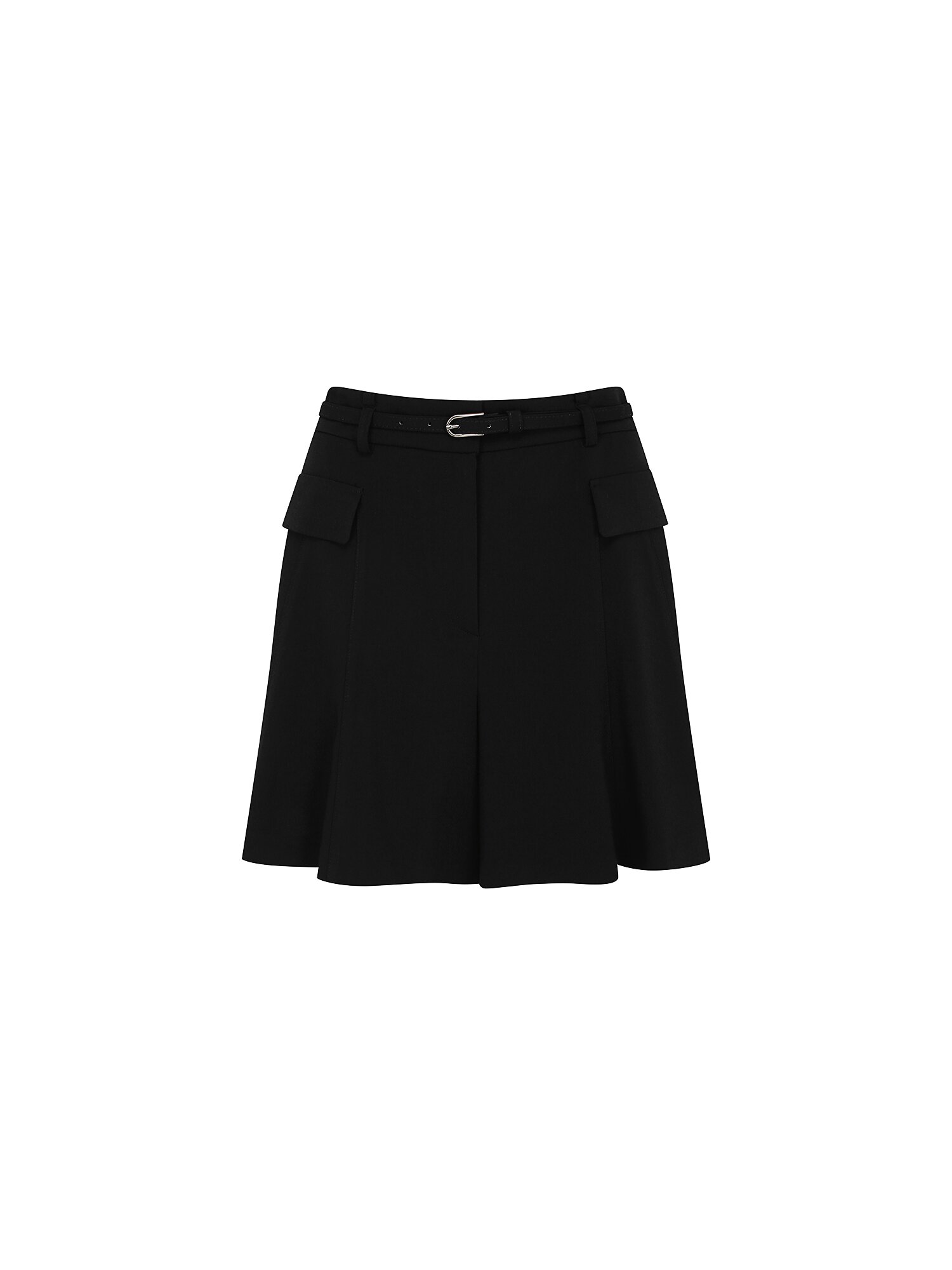 플랩 장식 숏 퀼로트 팬츠 (BLACK)