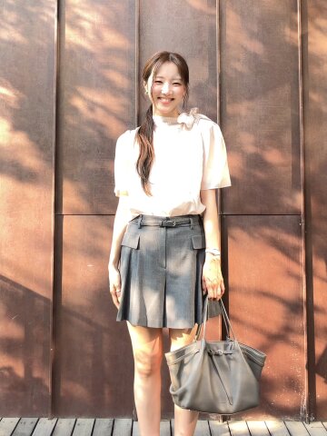 플랩 장식 숏 퀼로트 팬츠 