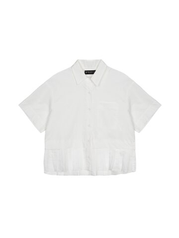 PICO PLEATS BLOUSE [WHITE]