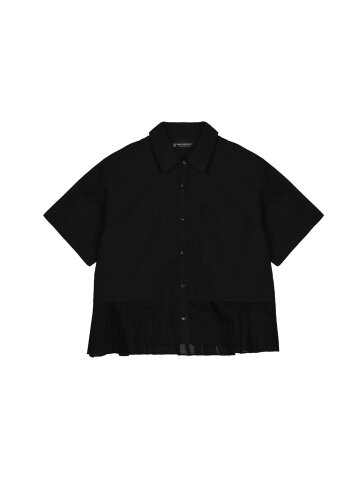 PICO PLEATS BLOUSE [BLACK]