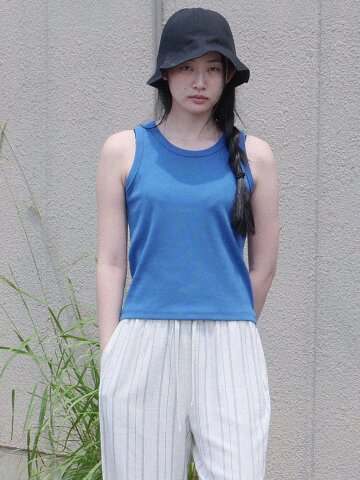 Span rib sleeveless_BLUE