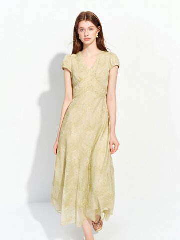 WD_Lace wrap waist dress_BEIGE