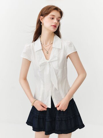 WD_Ribbon tie peplum blouse_WHITE