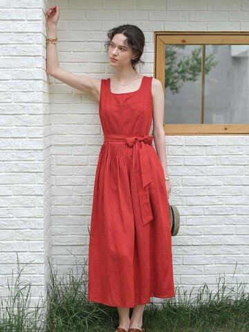 SR_Tie red camisole dress