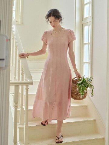 SR_Split square neck dress