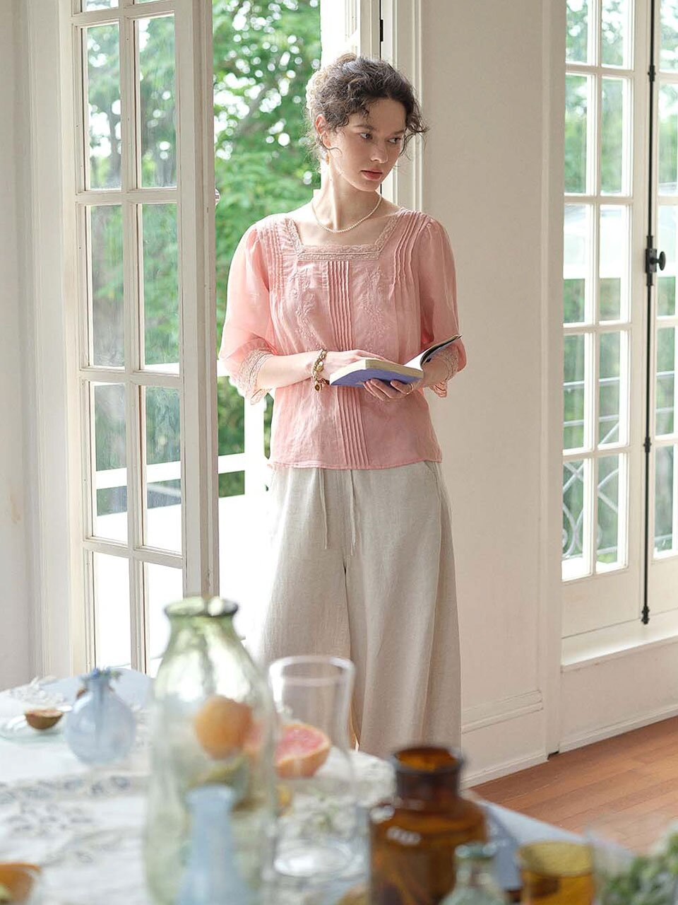 SR_Pink square collar top