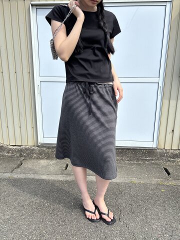 Soft Jersey Midi Skirt_BLACK