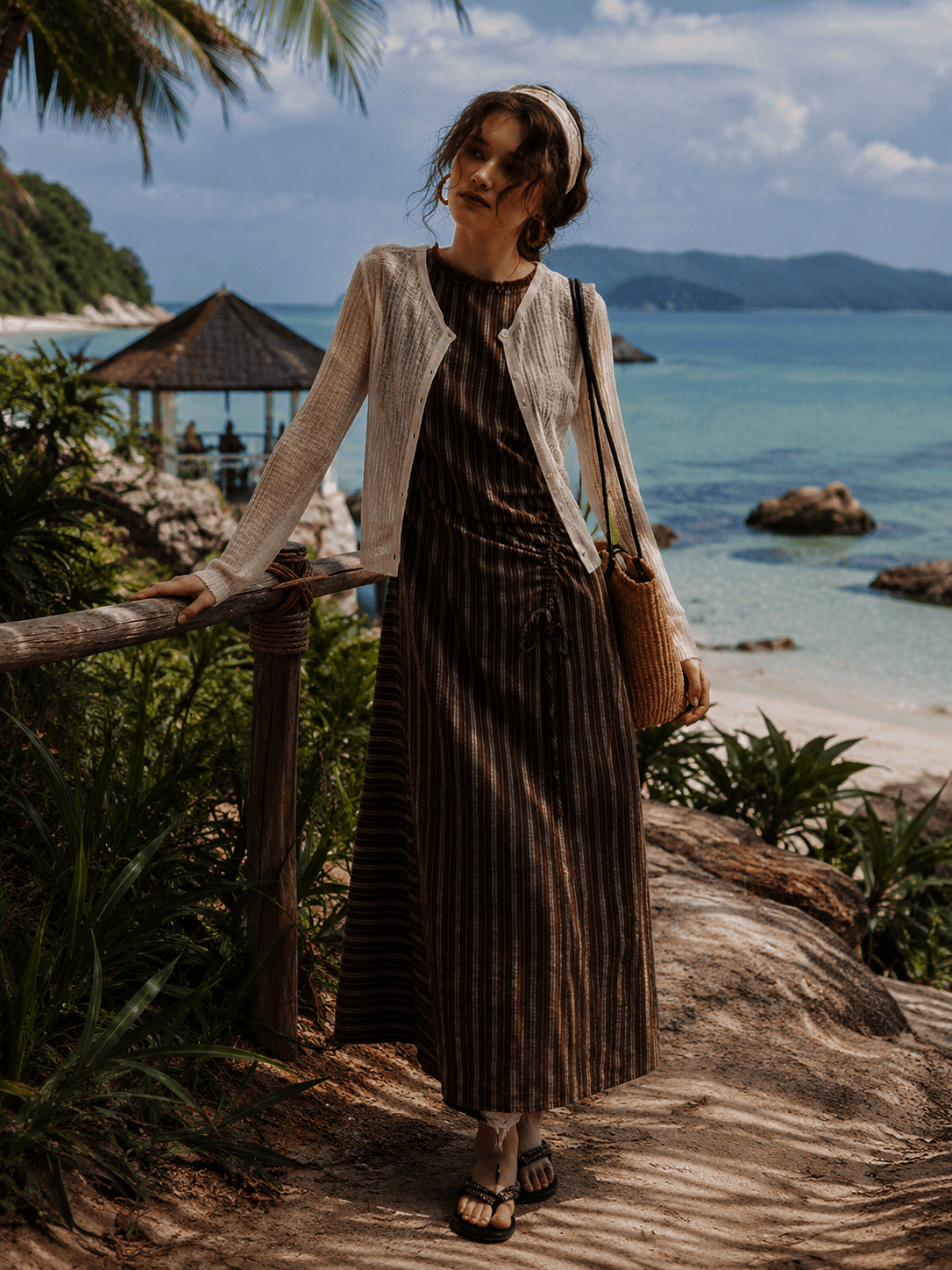 DA_Drawstring waist-cinch dress