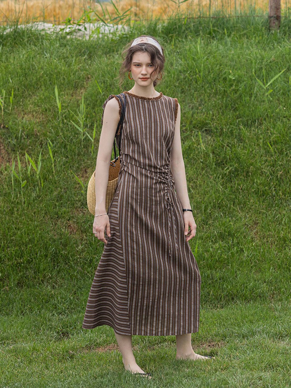DA_Drawstring waist-cinch dress