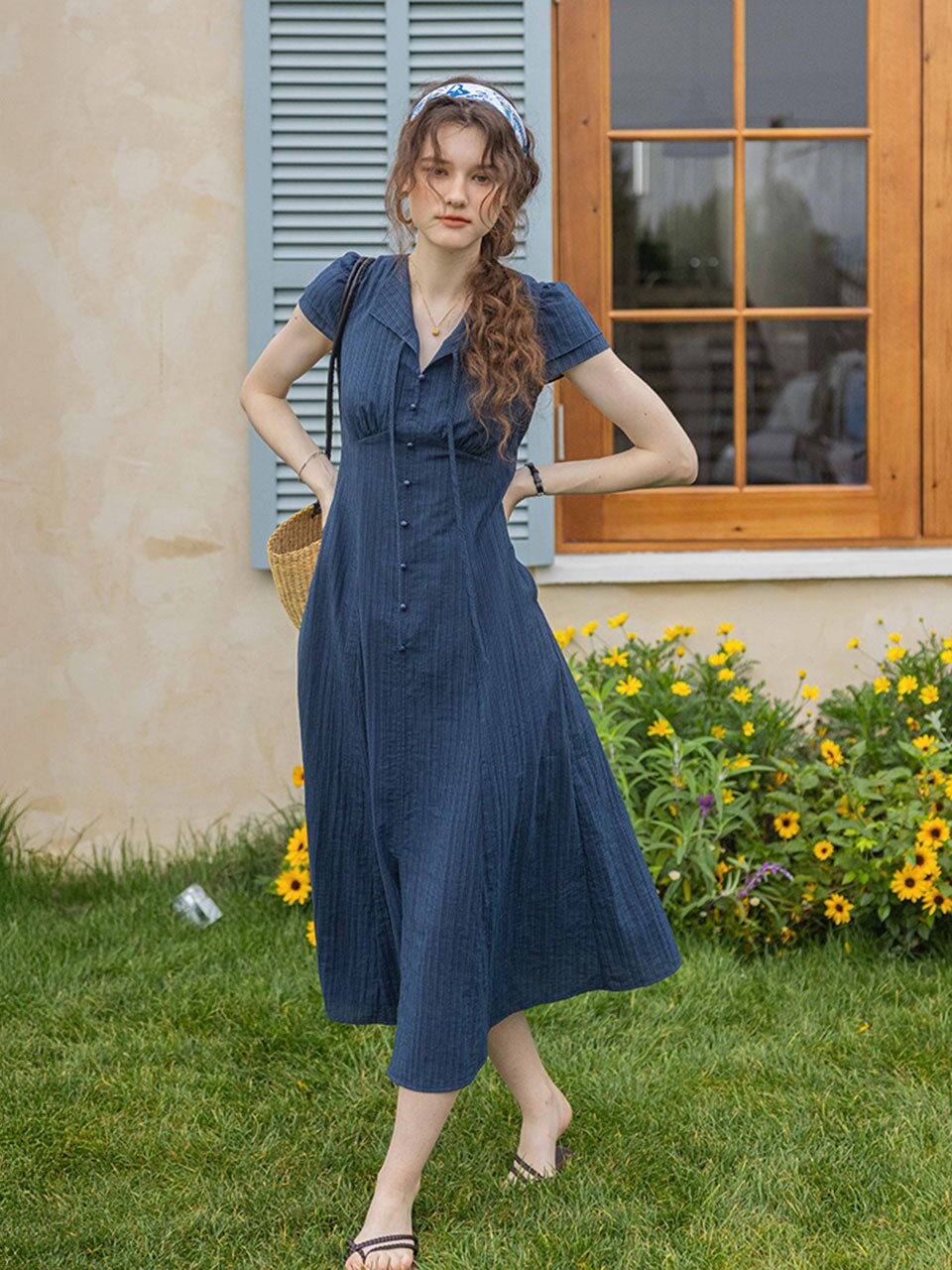 DA_Slim a-style long dress