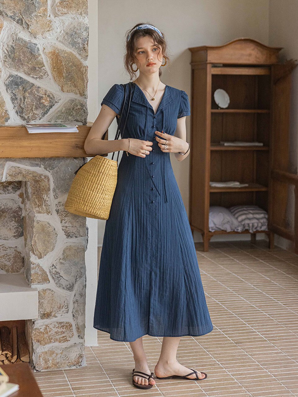 DA_Slim a-style long dress