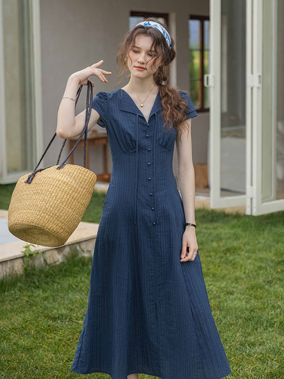 DA_Slim a-style long dress