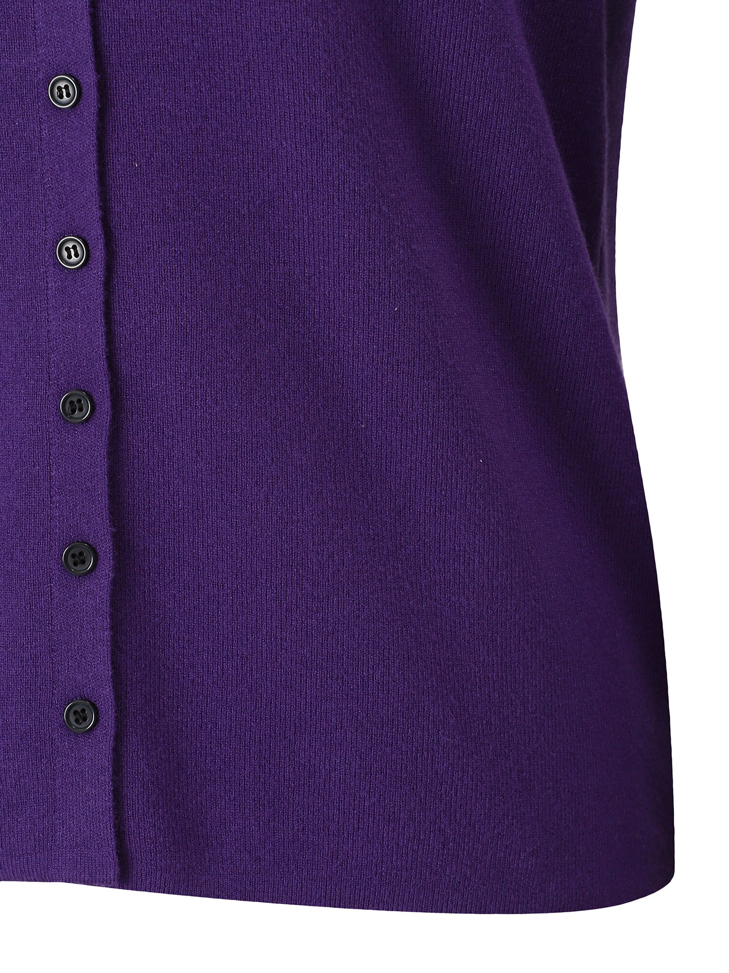 라운드넥 버튼 포인트 니트 가디건 (PURPLE)