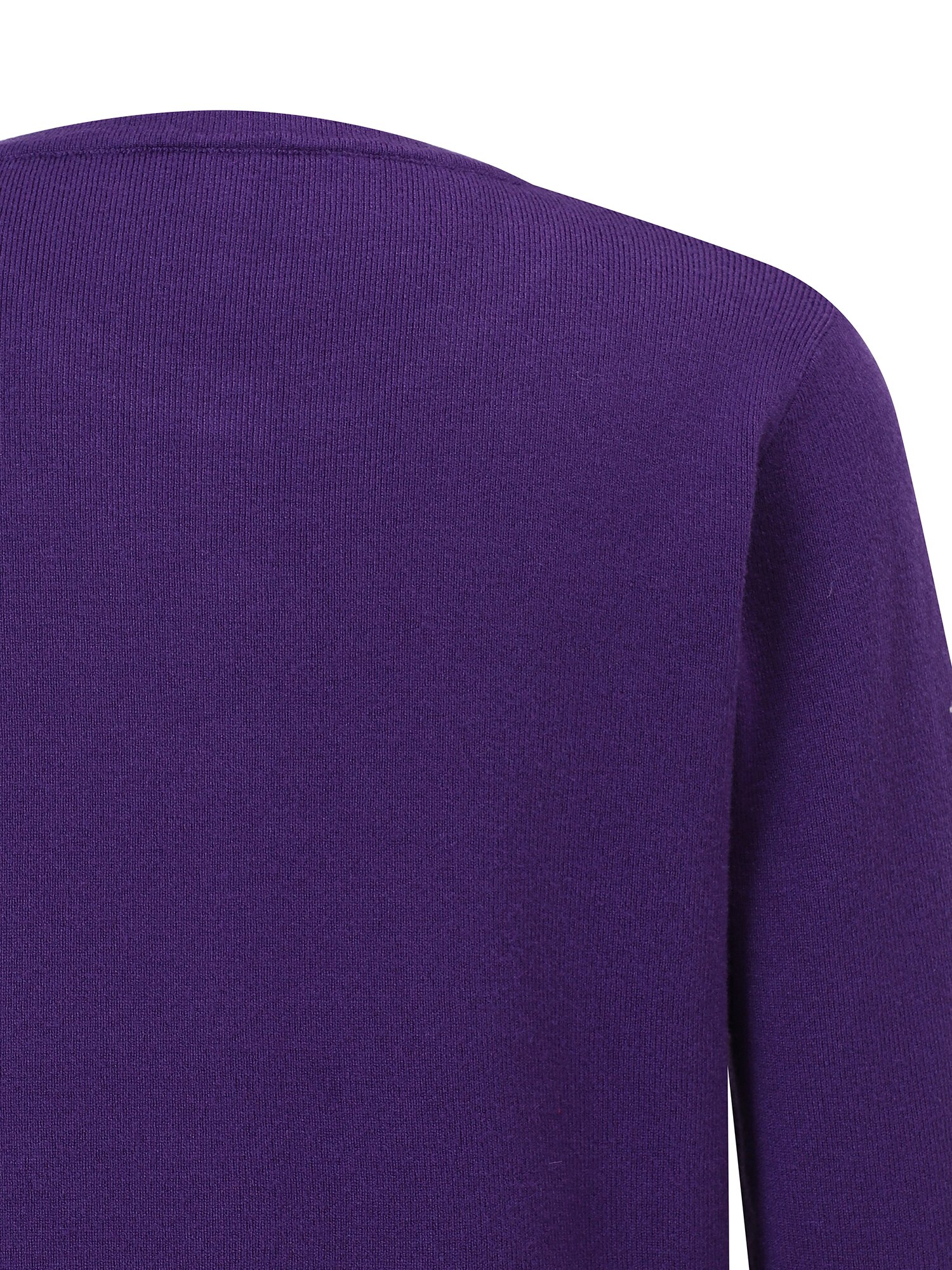 라운드넥 버튼 포인트 니트 가디건 (PURPLE)