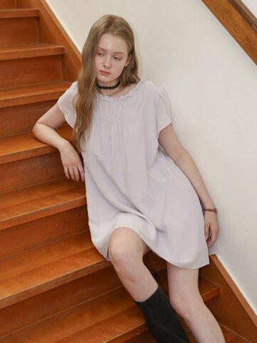 DD_Ruffle neckline mini dress_LAVENDER