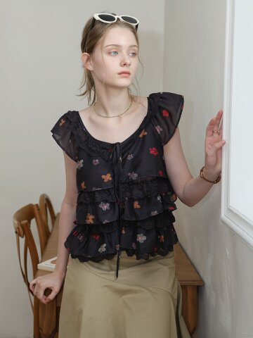 DD_Floral embroidery ruffle blouse_BLACK