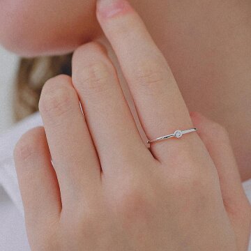 제이로렌 화이트 큐빅 실버 반지 R0720