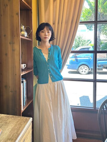써머 코지 블라썸 루프 자개 가디건_2컬러_S M