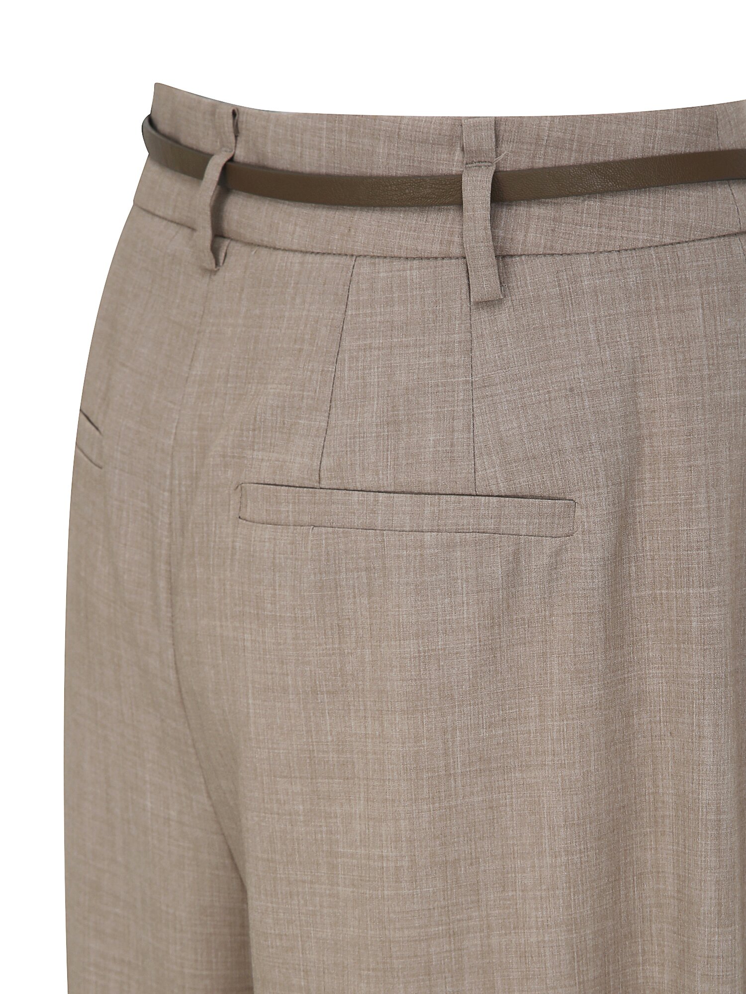 모던 벨티드 투턱 와이드 팬츠 (MELANGE BEIGE)