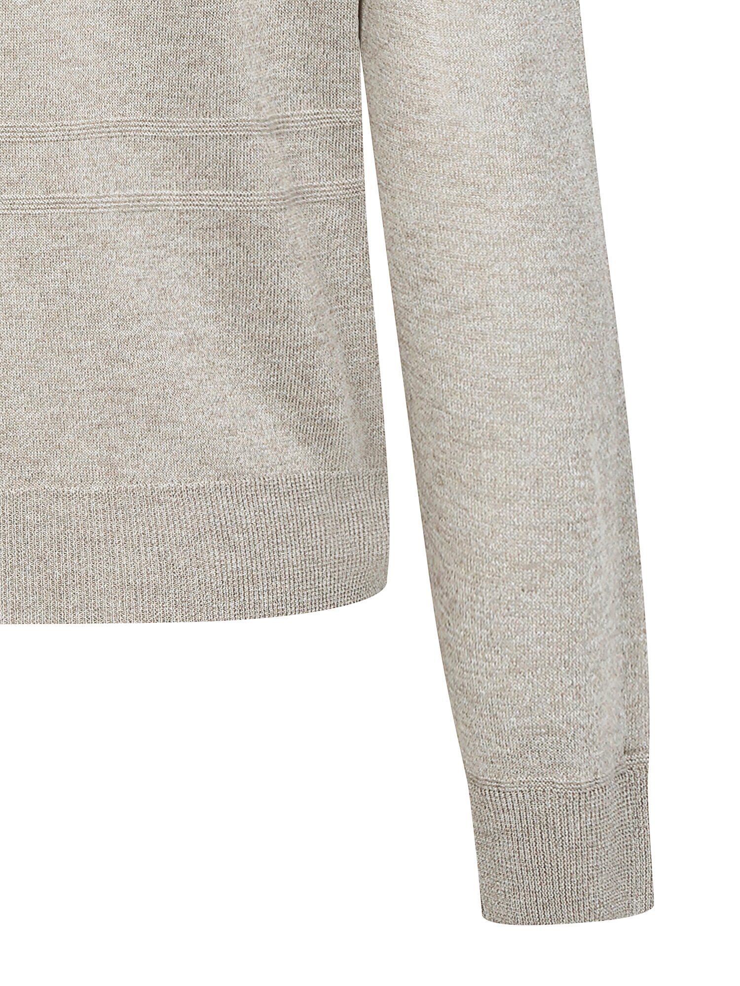 라인 포인트 라운드넥 풀오버 니트 (KHAKI BEIGE)