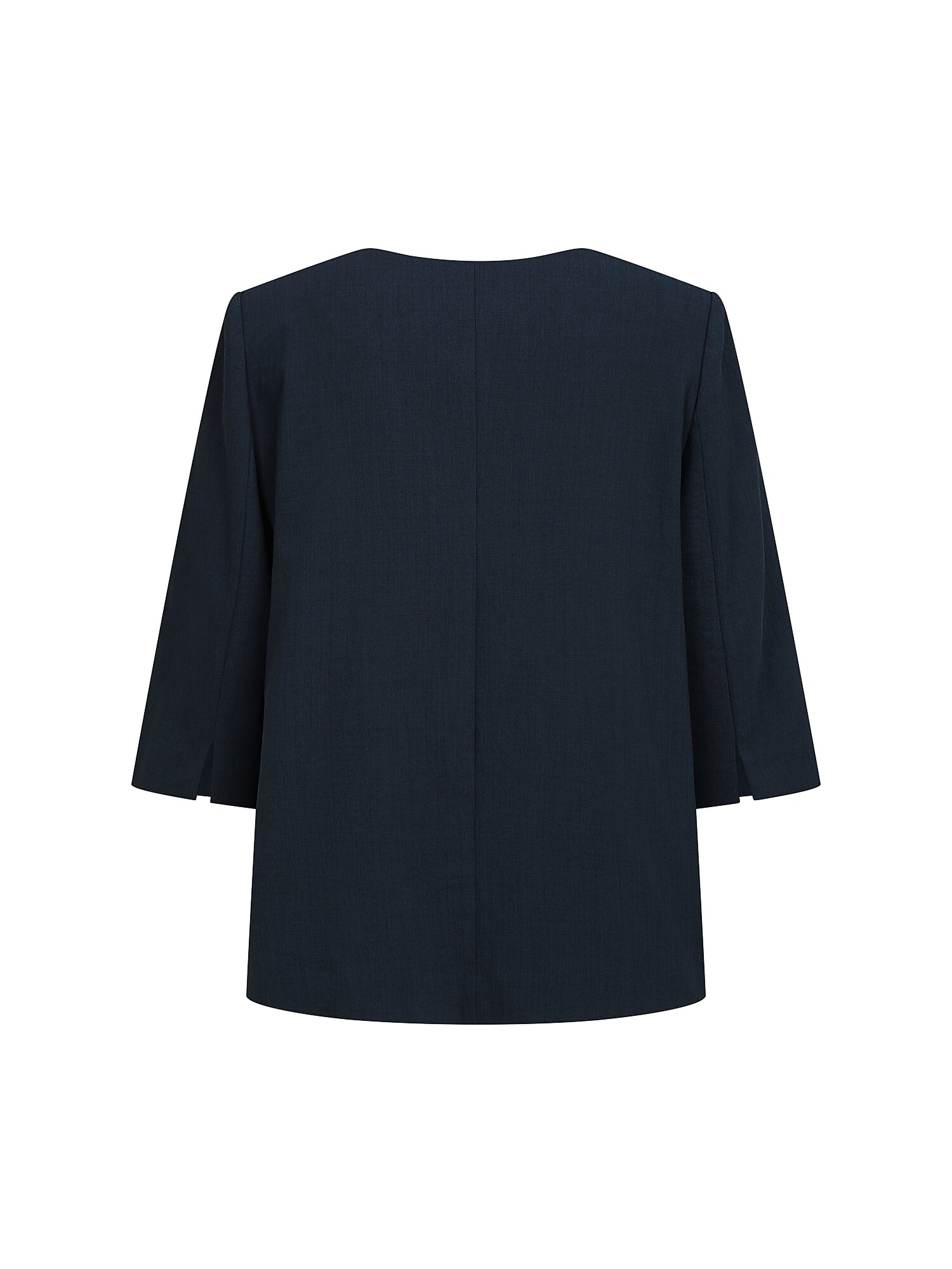 모던 플리츠 더블 라운드넥 재킷 (NAVY)
