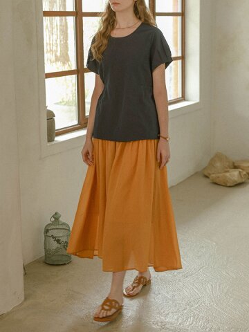 PM_Volume flare skirt_DARK ORANGE