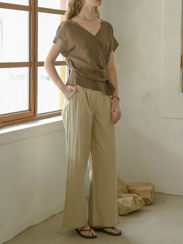 PM_Wide leg tailored pants_BEIGE