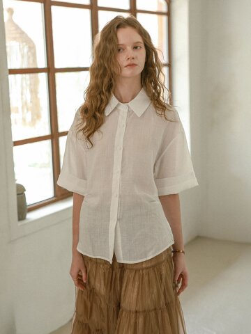 PM_Rolled sleeve button shirt_2color