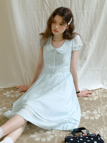 Cest_Romantic doll collar midi dress