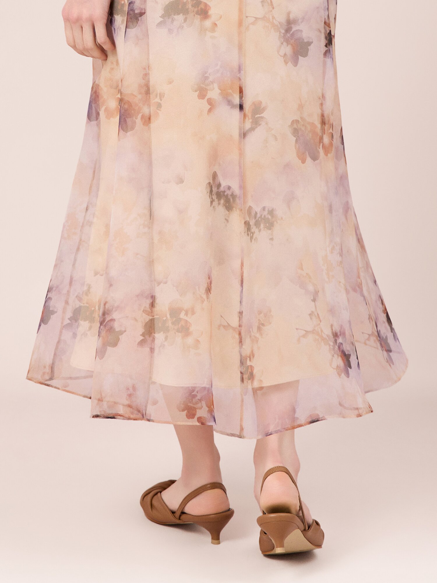 쉬폰 A라인 롱 스커트 (LIGHT BROWN)