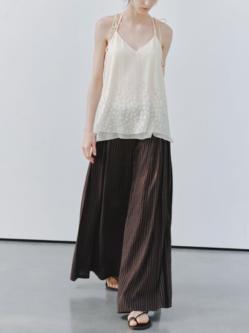 TG_Stripe pleated wide-leg pants_2color