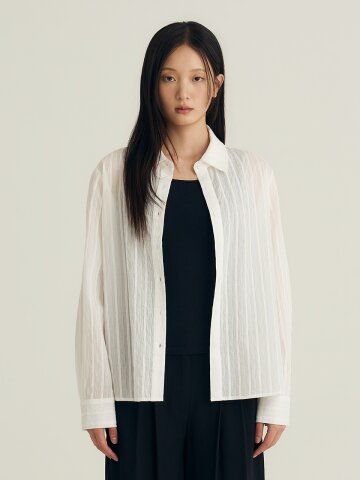 Sheer Shirt Blouse_White