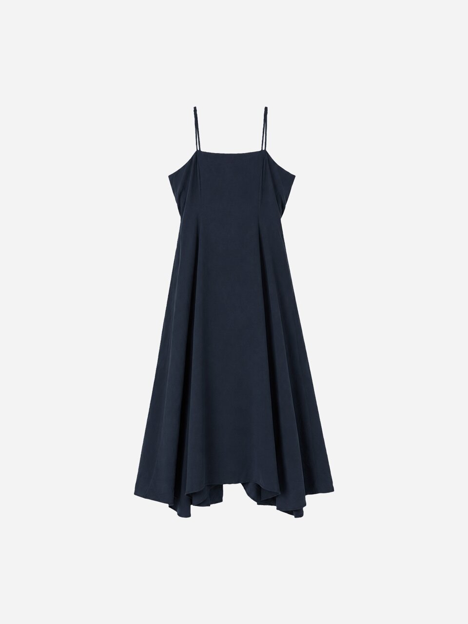 Poplin Long Bustier Dress_Navy