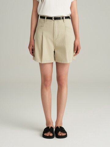 Pocket Pintuck Half Pants_Khaki Beige
