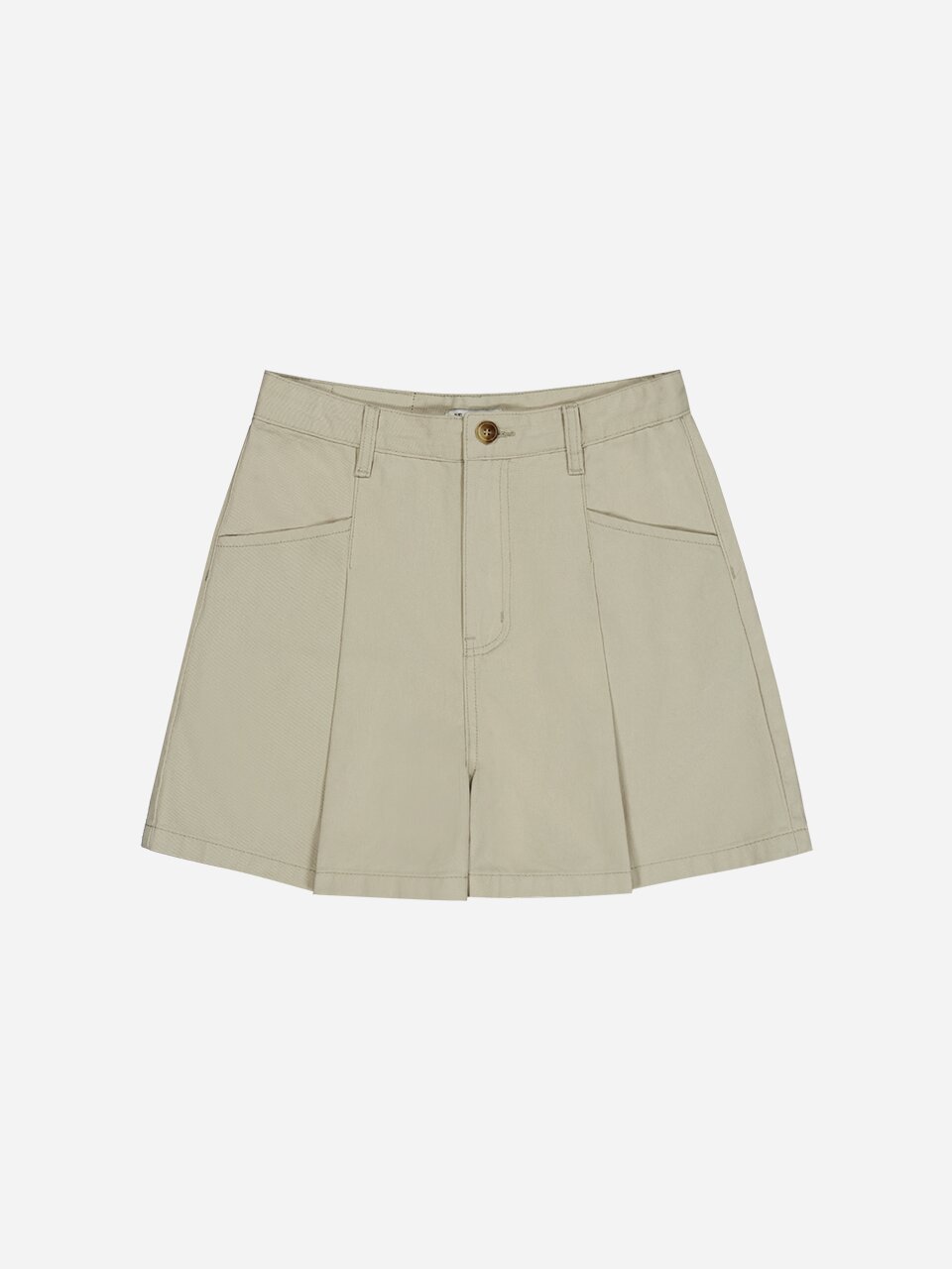 Pocket Pintuck Half Pants_Khaki Beige