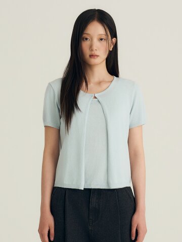 Linen Knit Tank & Cardigan Set_Sky Blue