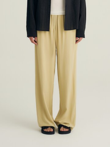 Linen Banding Pants_Olive