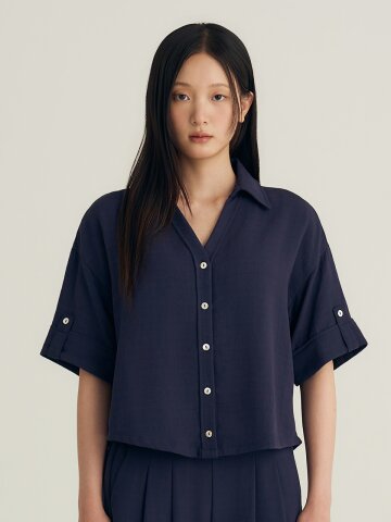 Crop Shirt_Navy