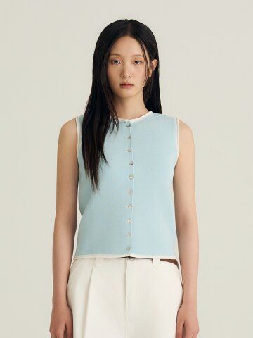 Combo Knit Top_Sky Blue