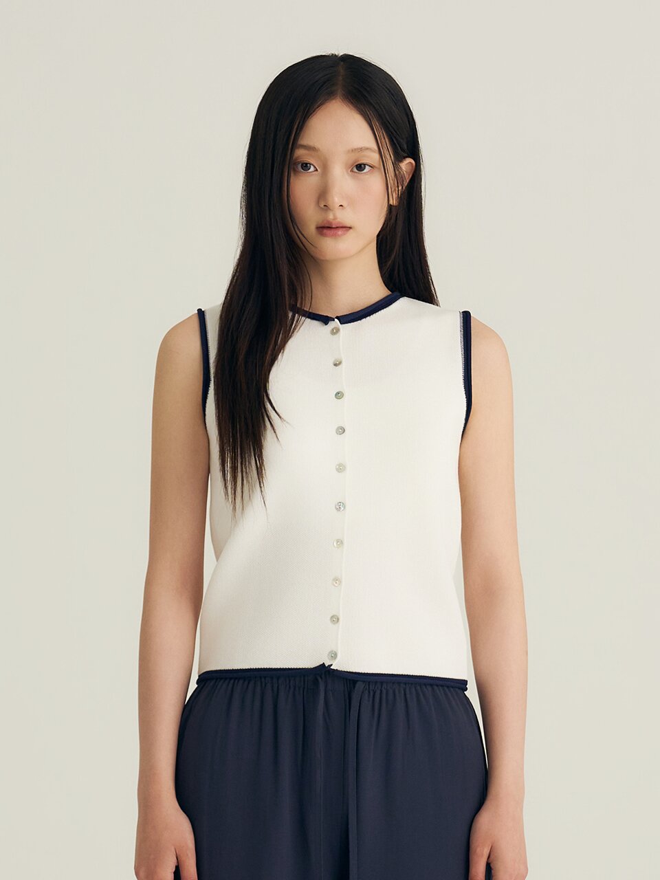 Combo Knit Top_Ivory