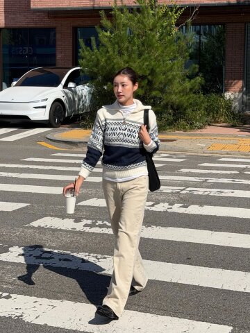 세미 와이드핏 컬러 코튼팬츠 