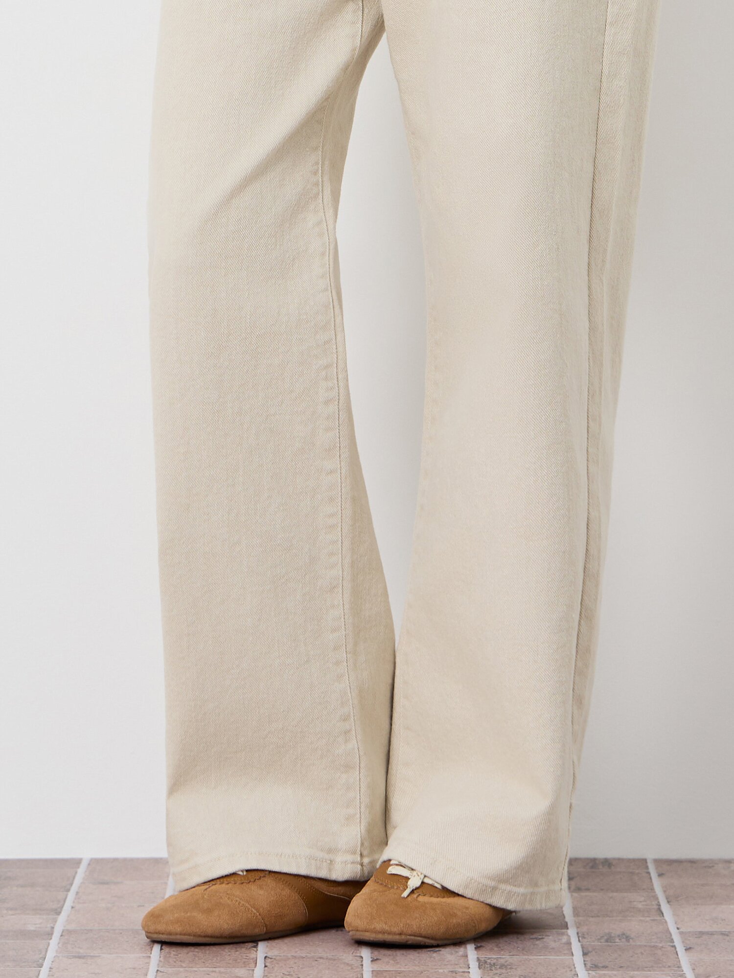 세미 와이드핏 컬러 코튼팬츠 (BEIGE)