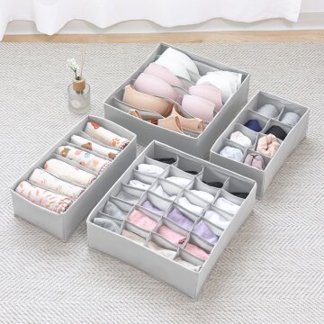 인블룸 패브릭 접이식 양말 속옷 정리함 4종세트 2Color