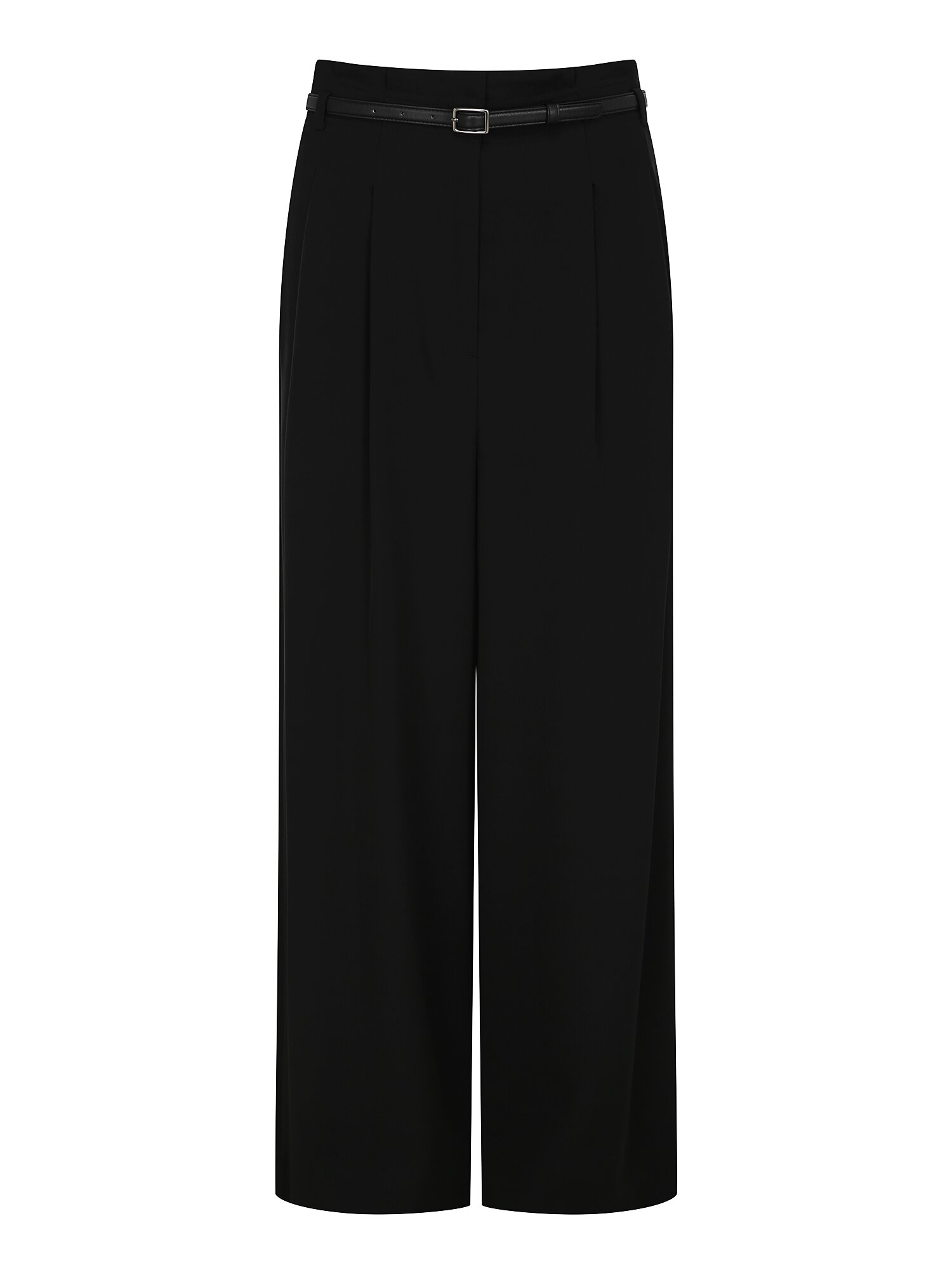 하이 웨이스트 투턱 퀼로트 팬츠 (BLACK)