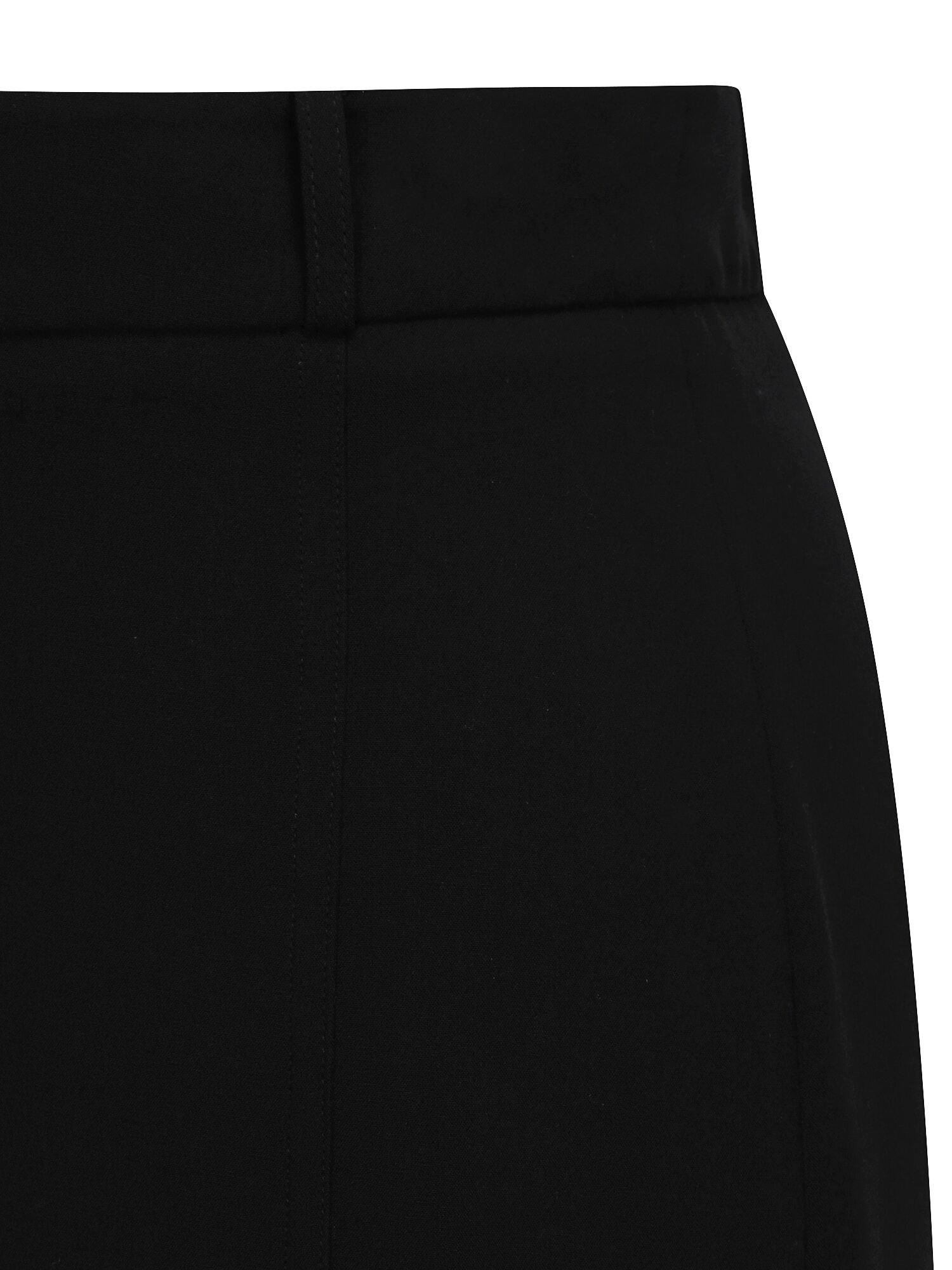 레이어 배색 슬릿 H라인 스커트 (BLACK)